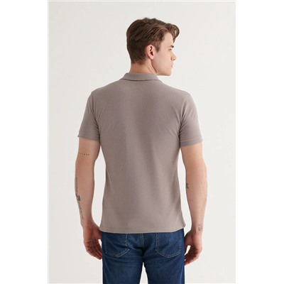 Koyu Vizon %100 Pamuk Serin Tutan Polo Yaka T-Shirt