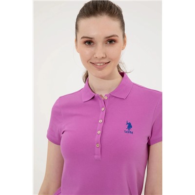 Kadın Menekşe Polo Yaka Örme Elbise