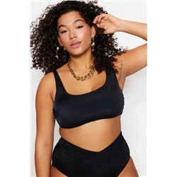 Siyah Kare Yaka Bralette Büyük Beden Bikini Üstü TBBSS23CT00005