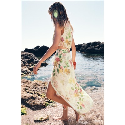 FLORAL CUT-OUT PRINT DRESS