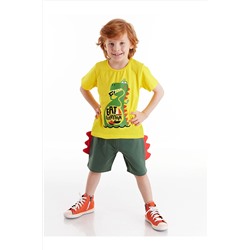 Denokids Eat Everything Erkek Çocuk T-shirt Şort Takım CFF-20Y1-309