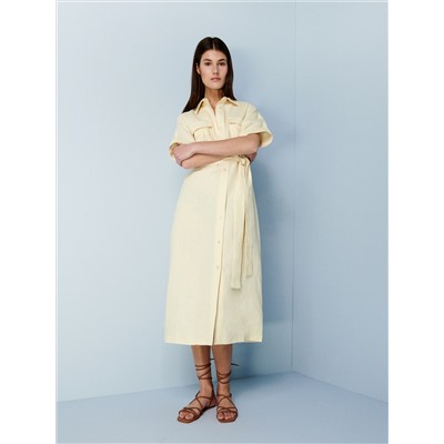 PREMIUM Hemdblusenkleid aus Leinen