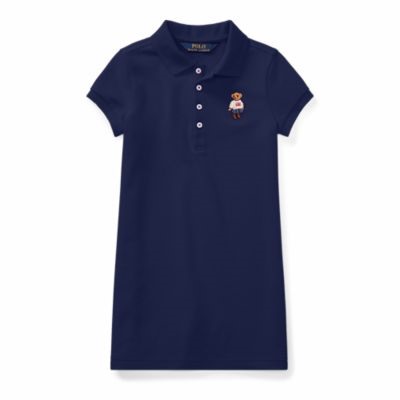 GIRLS 2-6X Polo Bear Mesh Dress