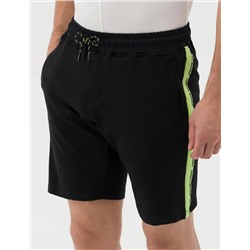 Siyah Slim Fit Örme Şort