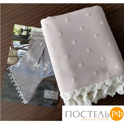 PL006/03 Пляжное полотенце пештемаль 100% хлопок Poni персик (90*170)
