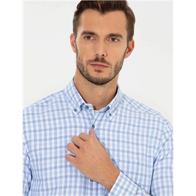 Açık Mavi Regular Fit Uzun Kollu Gömlek