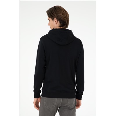 Erkek Siyah Basic Sweatshirt