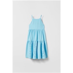 PANELLED DRESS WITH SWISS EMBROIDERY