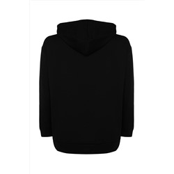 Siyah Kapüşonlu Fermuarlı İnce Örme Sweatshirt TBBSS22SW0169