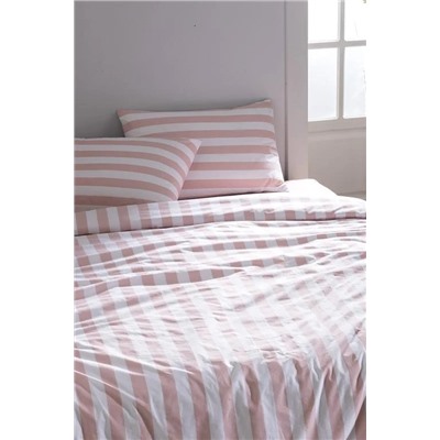 Avignon King Size %100 Pamuk Ranforce Baskılı Nevresim Takımı - Pudra