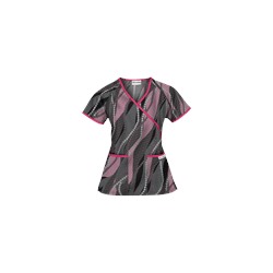 UA Floral Waterfall Black Print Scrub Top