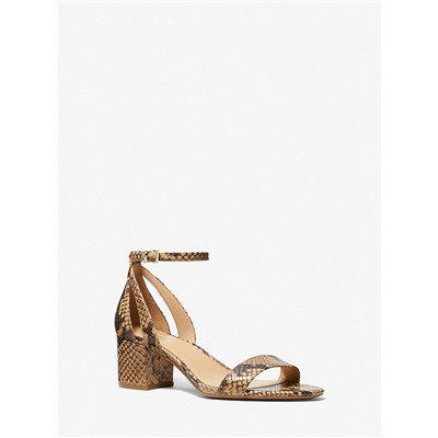 MICHAEL MICHAEL KORS Cardi Flex Snake Embossed Leather Sandal
