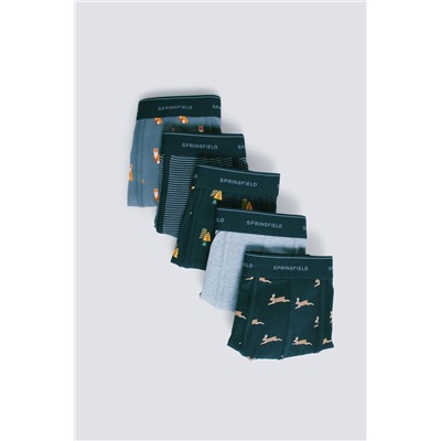 Pack 5 boxers algodón estampados