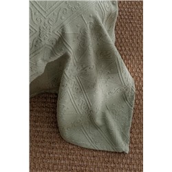 Marjolaina %100 Pamuk King Size Yatak Örtüsü - Haki