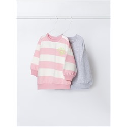 PACK DE 2 SUDADERAS COMBINADAS LISA Y ESTAMPADA
