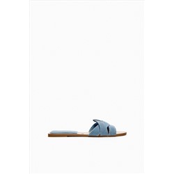 FLAT DENIM SLIDER SANDALS