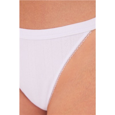 Tanga tanga algodón desagujado blanco