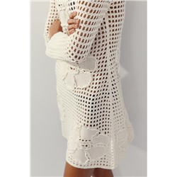 FLORAL CROCHET KNIT DRESS