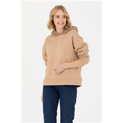 Kadın Kum Kapüşonlu Sweatshirt
