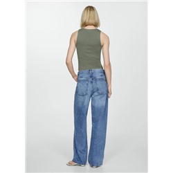 Jeans wideleg loose tiro medio