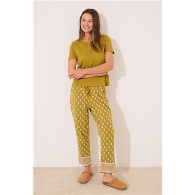 Camiseta lisa manga corta 100% algodón kaki