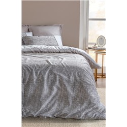 Diane King Size %100 Pamuk Madame Coco Crep Baskılı Nevresim Takımı - Gri