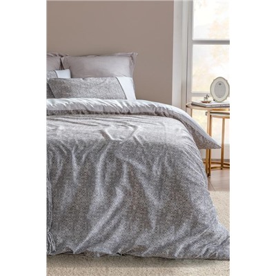 Diane King Size %100 Pamuk Madame Coco Crep Baskılı Nevresim Takımı - Gri
