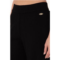 Kadın Siyah Loose Fit Triko Pantolon