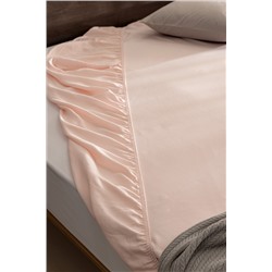 Ciel King Size Plus %100 Pamuk Lastikli Saten Çarşaf - Açık Pudra