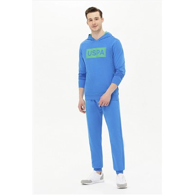 Erkek Saks Kapüşonlu Sweatshirt