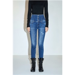 Vaquero skinny de tiro alto Azul oscuro