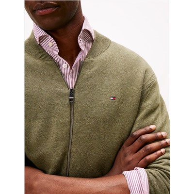 Cotton Zip Baseball Cardigan