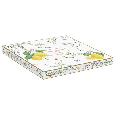 Блюдо, 30х21,5 см, фарфор P, овальное, белое, Цветы и лимоны, Fleurs et Citrons, 63254
