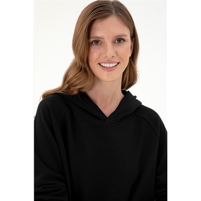 Kadın Siyah Kapüşonlu Sweatshirt