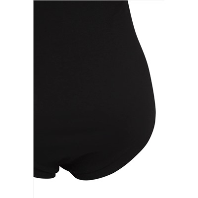 Siyah Bisiklet Yaka Örme Büyük Beden Body TBBSS25CS00003