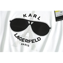 Хлопковая облегающая повседневная футболка KARL LAGERFEL*D ОРИГИНАЛ!