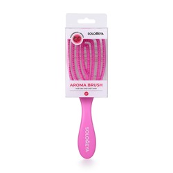 [SOLOMEYA] Расческа для сухих и влажных волос АРОМАТ МАЛИНЫ Wet Detangler Brush Oval Raspberry, 1 шт