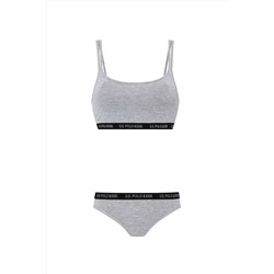 U.S. Polo Assn. Kadın Gri Melanj Büstiyer-slip Takım Usb65004 VOEM65004