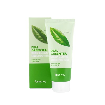 FarmStay Real Green Tea Deep Clear Peeling Gel Отшелушивающий гель с экстрактом зеленого чая 100мл