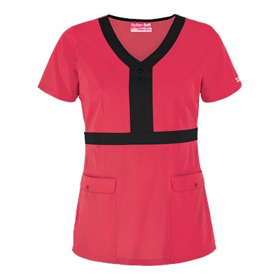 UA Butter-Soft STRETCH Scrubs by UA™ Contrast Empire Waist Top