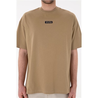 Erkek Oversize Fit Bisiklet Yaka Haki Tişört