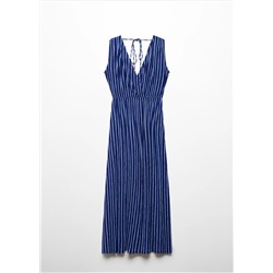 Vestido estampado rayas lazo