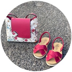КОМБО AB. ZAPATOS Cruz-Yute FUXIA+Vera pelle flores АКЦИЯ