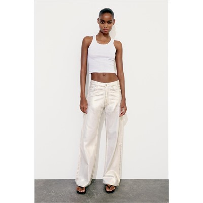 TRF MID-RISE LOOSE FOIL JEANS