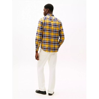 Regular Fit Plaid Stretch Oxford Shirt