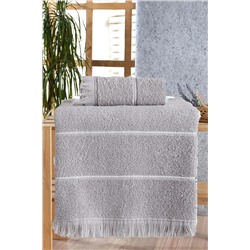 Nina HomeRetro Stripe Grey Banyo Havlu Seti 2 Li