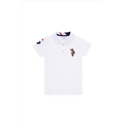 U.S. Polo Assn., Erkek Çocuk Beyaz Basic Polo Yaka Tişört 50263006-VR013