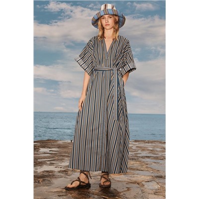 LIMITED EDITION STRIPED BELTED DRESS