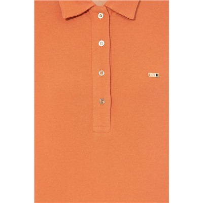 Kadın Kiremit Polo Yaka Sweatshirt
