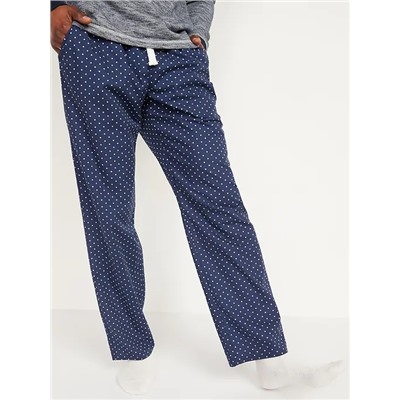 Printed Poplin Pajama Pants for Men